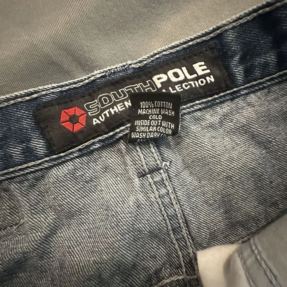 Vintage Southpole Shorts Mens 34 Cut Off Jorts Faded Denim Y2K Skater Distressed